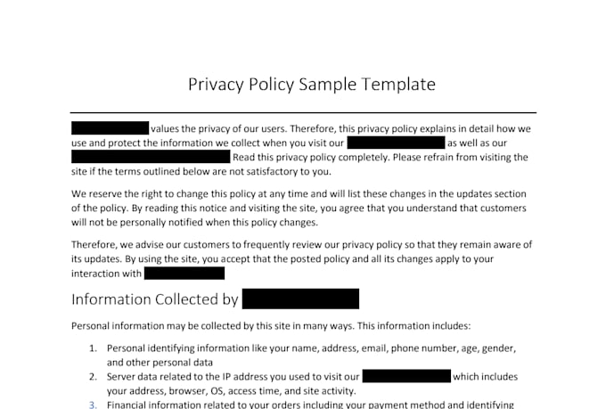 draft privacy policies for start ups and small businesses